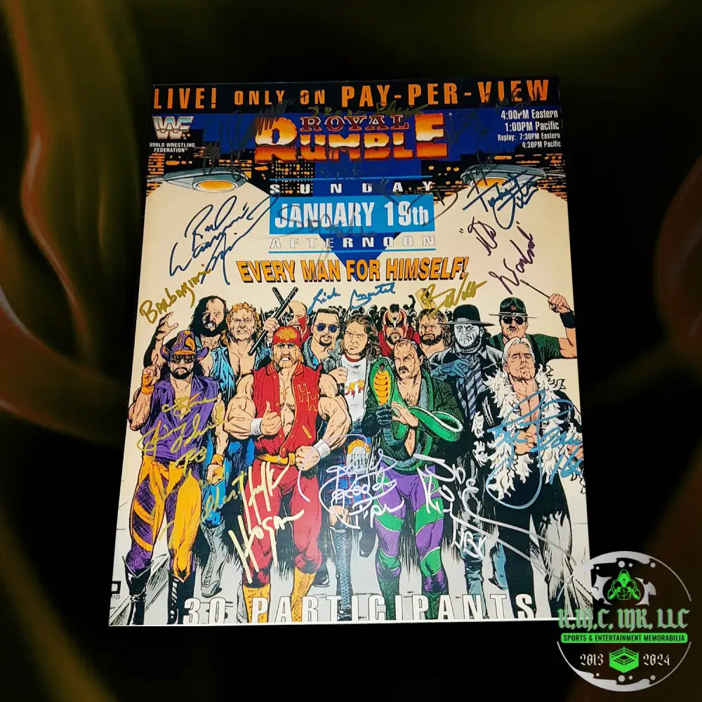 *Wwe/Wwf Royal Rumble 16X20 Custom Poster Signed Autographed By Hulk Hogan/Ric Flair/Shawn Michaels
