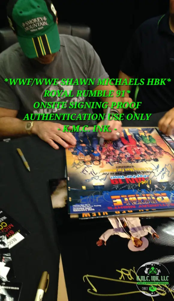 *Wwe/Wwf Royal Rumble 16X20 Custom Poster Signed Autographed By Hulk Hogan/Shawn Michaels Hbk/Bret