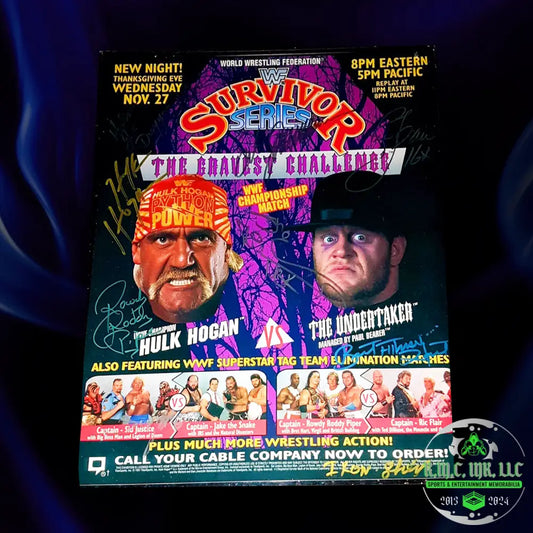 *Wwe/Wwf Survivor Series 16X20 Custom Poster Signed Autographed By Hulk Hogan/Ric Flair/Shawn