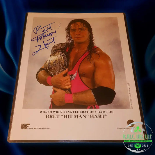 *Wwf/Wwe Bret Hitman Hart Signed Autographed 11X14 Promo Photo W/Holo* #Bret272