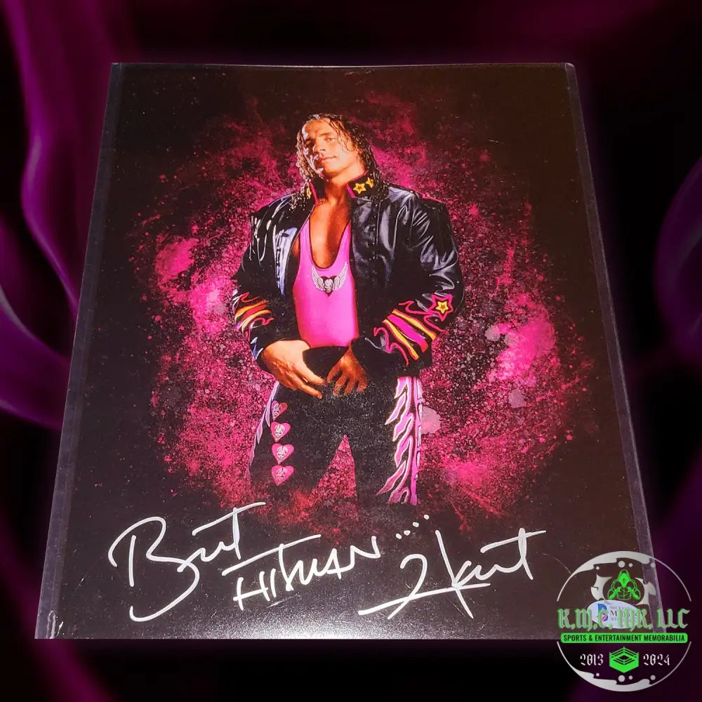 *Wwf/Wwe Bret Hitman Hart Signed Autographed Custom Pink&Black 11X14 Photo W/ Beckett Bsa* #Bret273