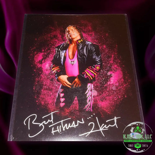 *Wwf/Wwe Bret Hitman Hart Signed Autographed Custom Pink&Black 11X14 Photo W/ Beckett Bsa* #Bret273