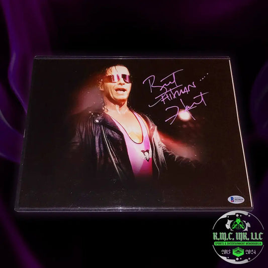 *Wwf/Wwe Bret Hitman Hart Signed Autographed Custom Pink&Black 11X14 Photo W/ Beckett Bsa* #Bret275