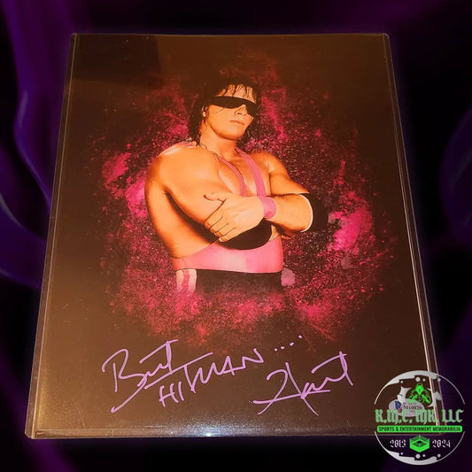 *Wwf/Wwe Bret Hitman Hart Signed Autographed Custom Pink&Black 11X14 Photo W/ Beckett Bsa* #Bret277