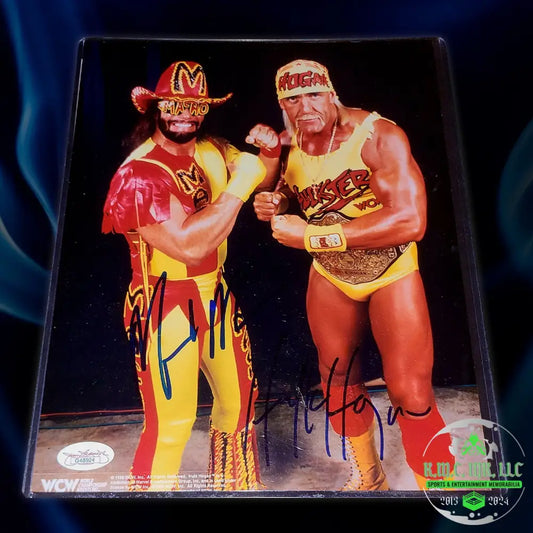 *Wwf/Wwe Hulk Hogan & Macho Man Randy Savage Dual Signed Autographed Megapowers W/Jsa Very Rare*
