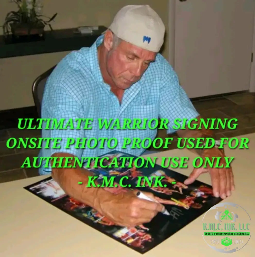 *Wwf/Wwe Ultimate Warrior & Hulk Hogan Dual Signed 20X24 Custom Framed Wrestlemania Vi Collage W/